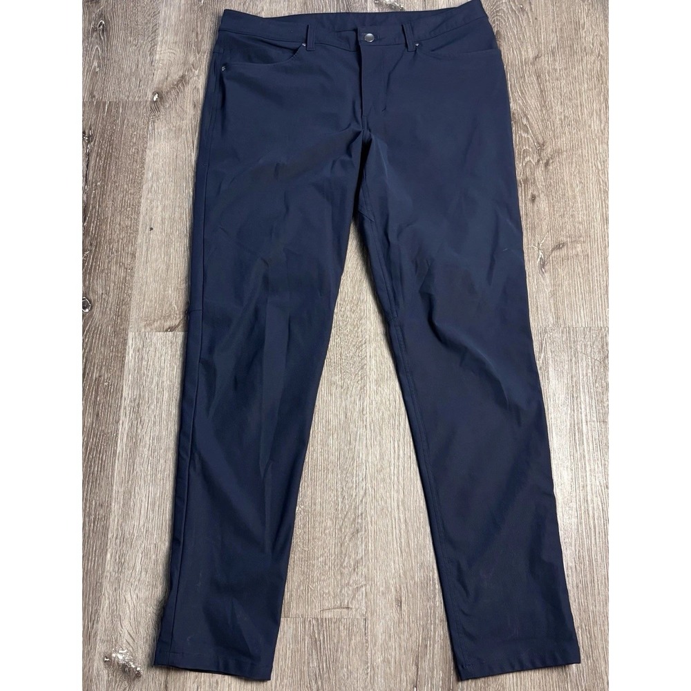 Lululemon ABC Slim Fit Pant Mens 34x34 Navy Blue Warpstreme 5-Pocket Performance